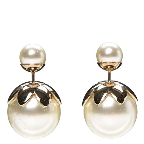 dior gold pearl earrings|Dior tribal earrings real pearl.